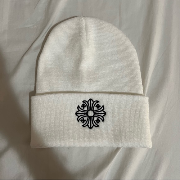 white chrome hearts beanie